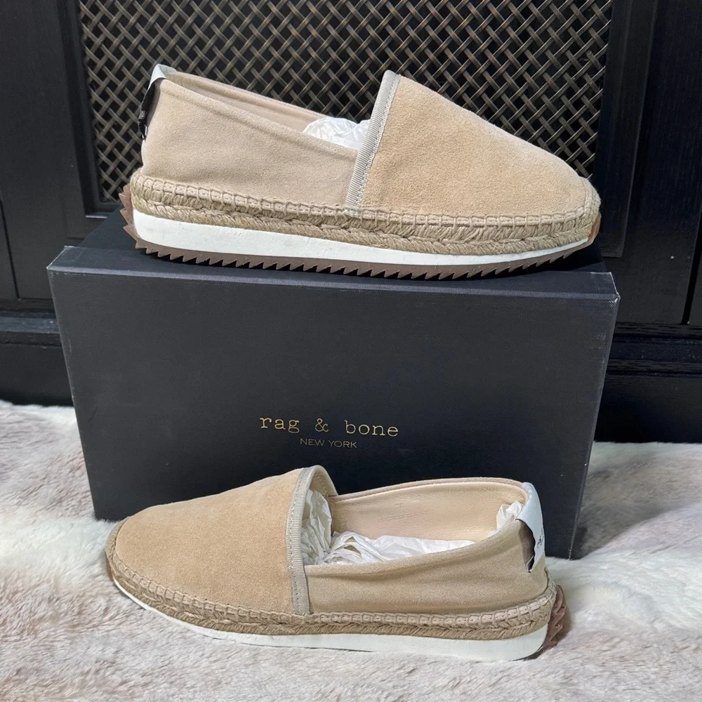 Rag & Bone Macadamia Beige Suede Espadrille Sneaker Loafers